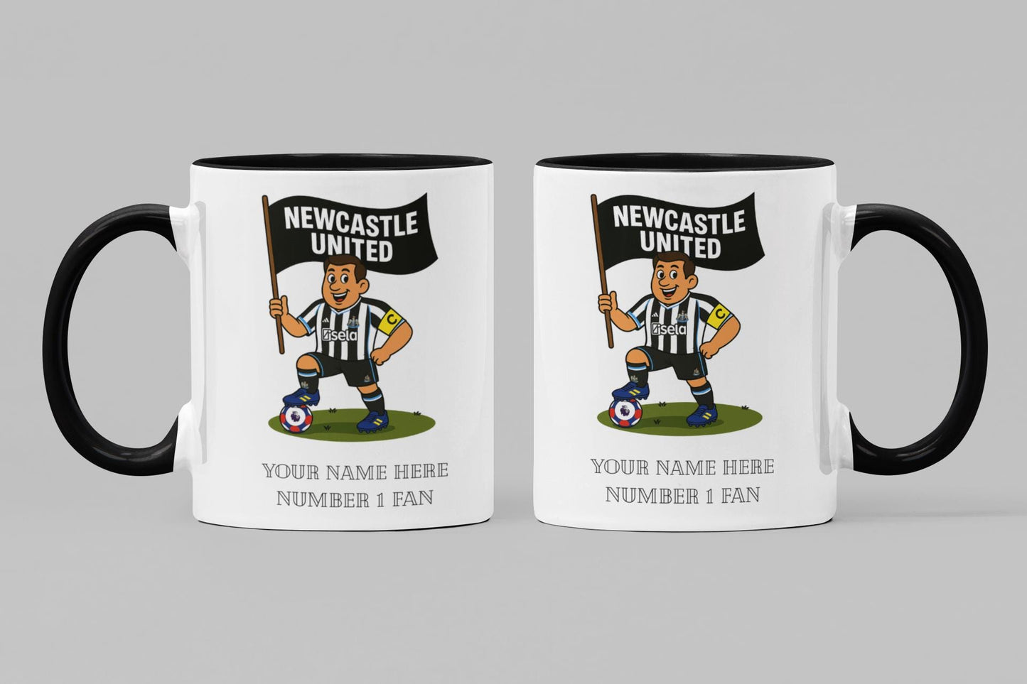 Personalised Newcastle Football Mug: Custom Ceramic Gift
