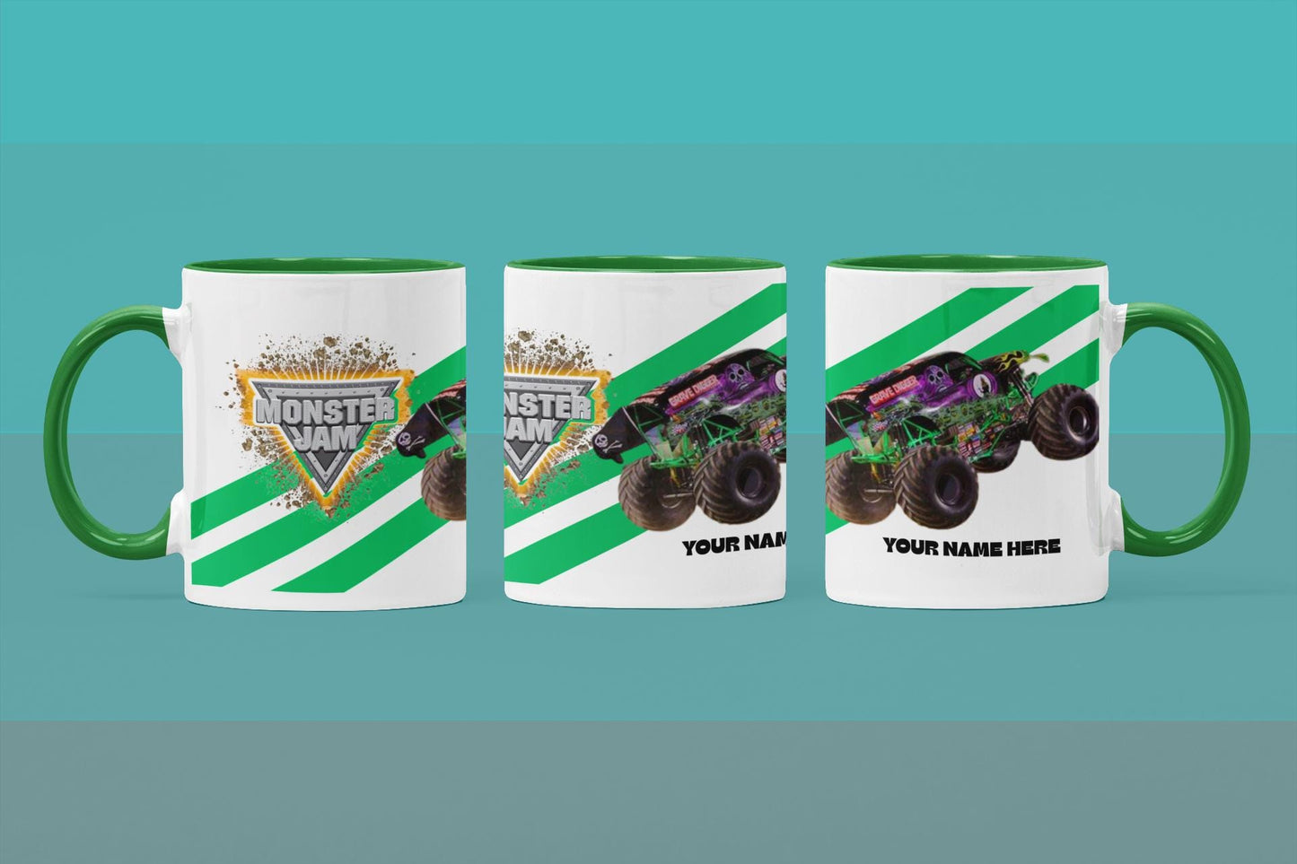 Personalised Grave Digger Monster Truck Mug – 11oz Cup in 3 Colours