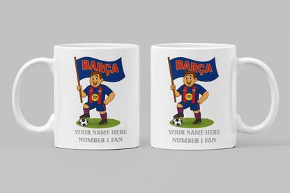 Personalised Barcelona Football Mug: Custom Ceramic Gift