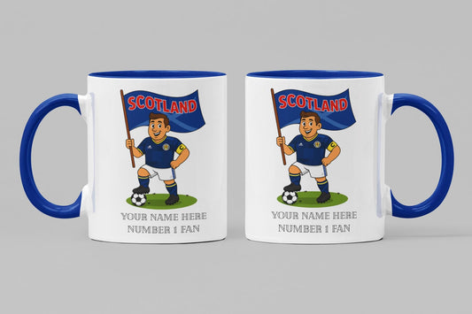 Personalised Scotland Ceramic Mug: Custom Football Gift