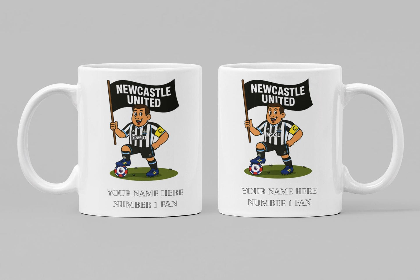 Personalised Newcastle Football Mug: Custom Ceramic Gift
