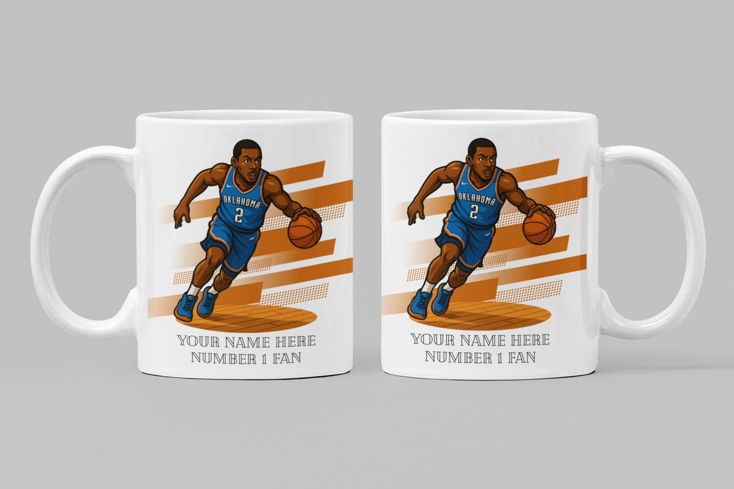 Personalised Oklahoma City Thunder inspired Mug: Custom Name NBA Gift