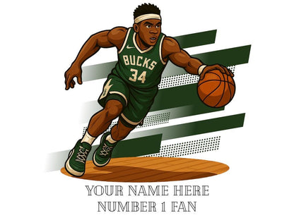 Personalised Milwaukee Bucks inspired Mug: Custom Name NBA Gift