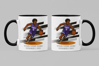 Personalised Sacramento Kings inspired Mug: Custom Name NBA Gift