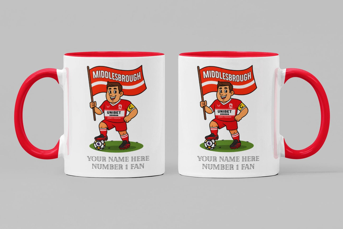 Personalised Middlesbrough Ceramic Mug - Football Fan Gift