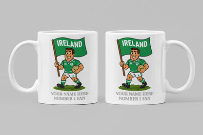 Ireland Inspired 11oz Mug – Custom Name Rugby Cup – Dishwasher & Microwave Safe – Arrives Boxed