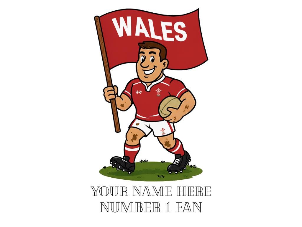 Wales Inspired 11oz Mug – Custom Name Rugby Cup – Dishwasher & Microwave Safe – Arrives Boxed