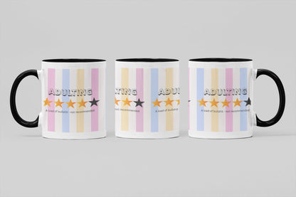 Funny Adulting Coffee Mug: Sarcastic Gift, 11oz Ceramic