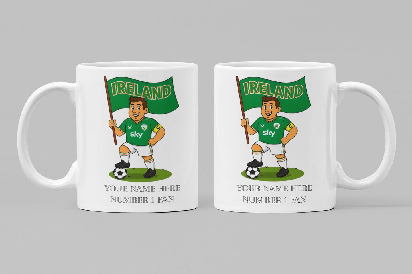 Personalised Republic of Ireland Football Mug: Custom Ceramic Gift