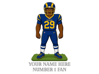 Personalized LA Rams Inspired Mug: Custom Name NFL Ceramic Cup