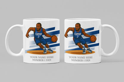 Personalised Los Angeles Clippers inspired Mug: Custom Name NBA Gift
