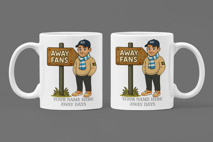 Personalized Football Fan Mug: Away Days Ceramic Gift