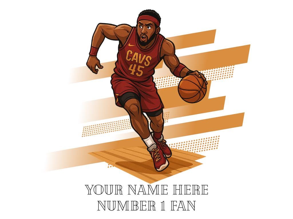 Personalised Cleveland Cavaliers inspired Mug: Custom Name NBA Gift