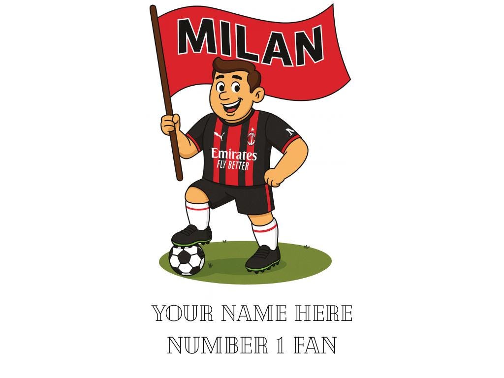 Personalised AC Milan FC Ceramic Mug: Custom Football Gift