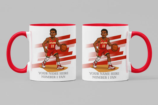 Personalised Atlanta Hawks inspired Mug: Custom Name NBA Gift