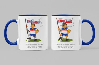 Personalised England Ceramic Mug: Custom Football Gift