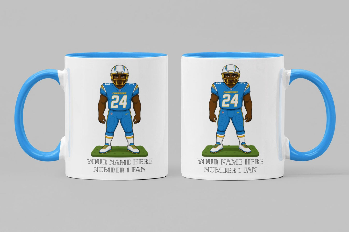 Personalised  Los Angeles Chargers inspired Mug: Custom Name NFL Gift