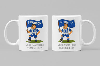 Personalised Brighton Ceramic Mug: Custom Football Gift