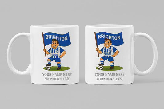 Personalised Brighton Ceramic Mug: Custom Football Gift