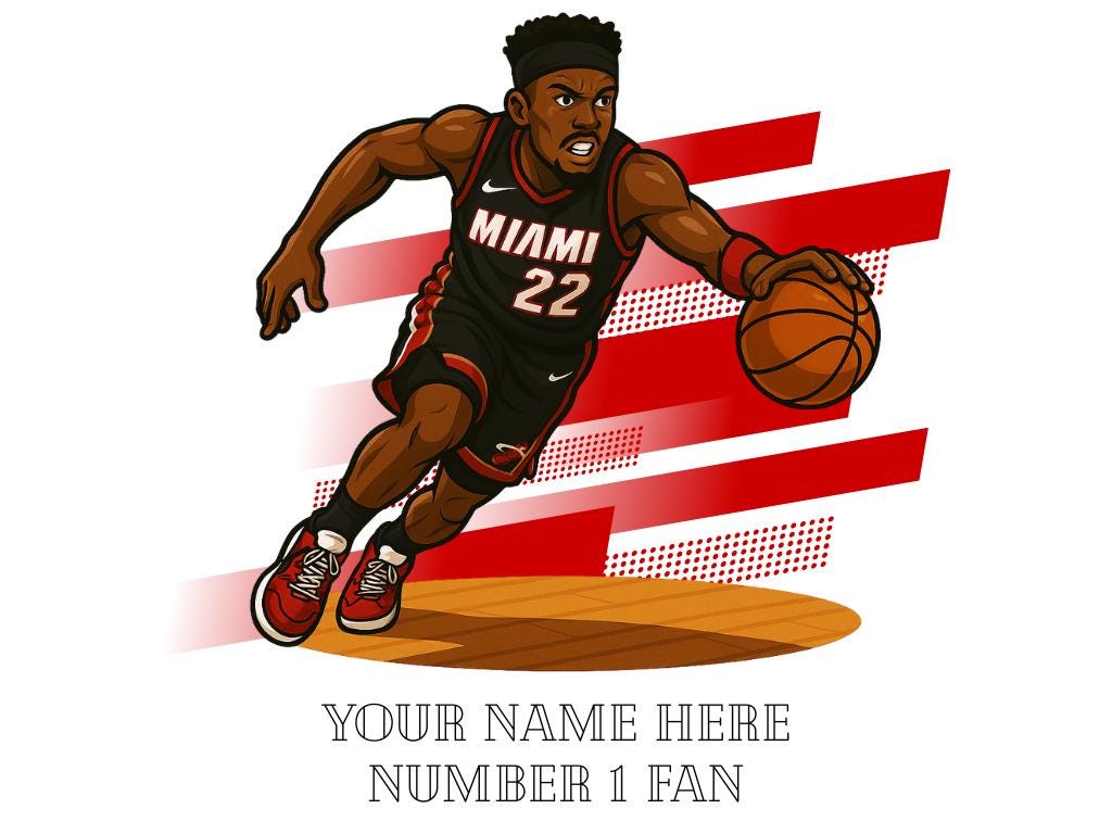 Personalised Miami Heat inspired Mug: Custom Name NBA Gift