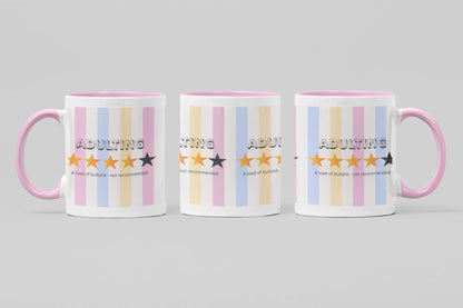 Funny Adulting Coffee Mug: Sarcastic Gift, 11oz Ceramic