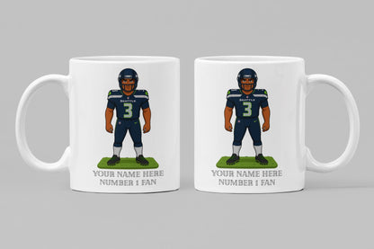 Personalized Seattle Seahawks Inspired Mug: Custom Name NFL Gift