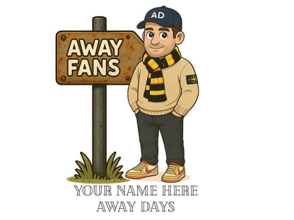 Personalised Away Days Football Mug: Ceramic Gift Mug Watford/Partick Thistle inspired