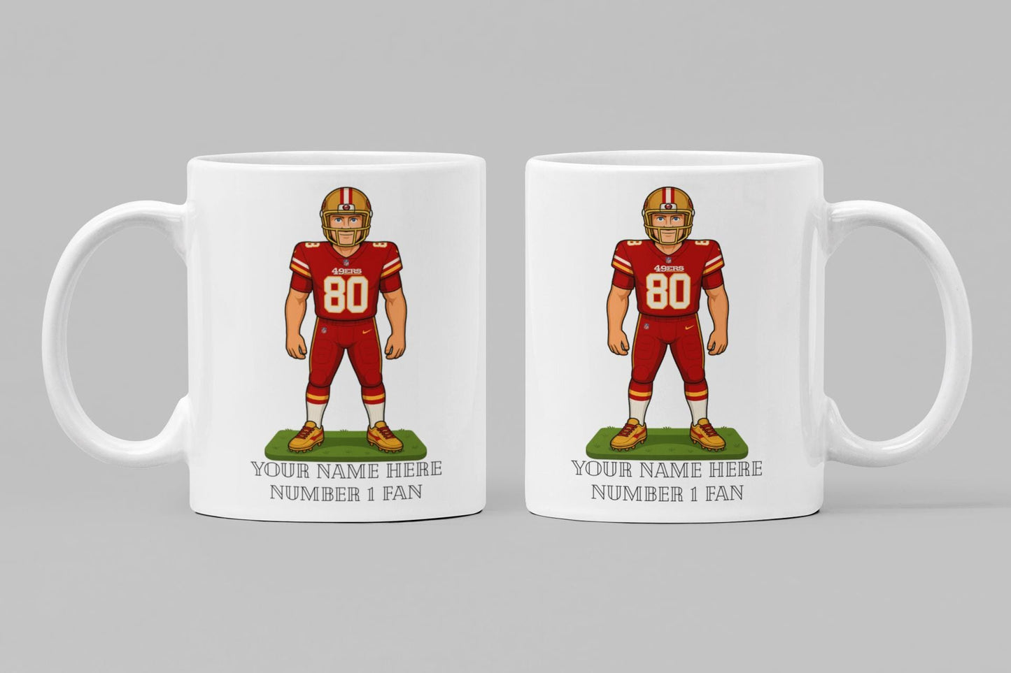Personalized 49ers Inspired Mug: Custom Name Ceramic Cup - NFL Fan Gift
