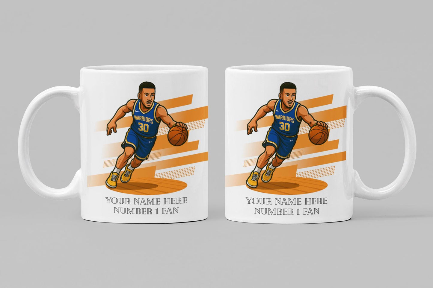 Personalised Golden State Warriors inspired Mug: Custom Name NBA Gift