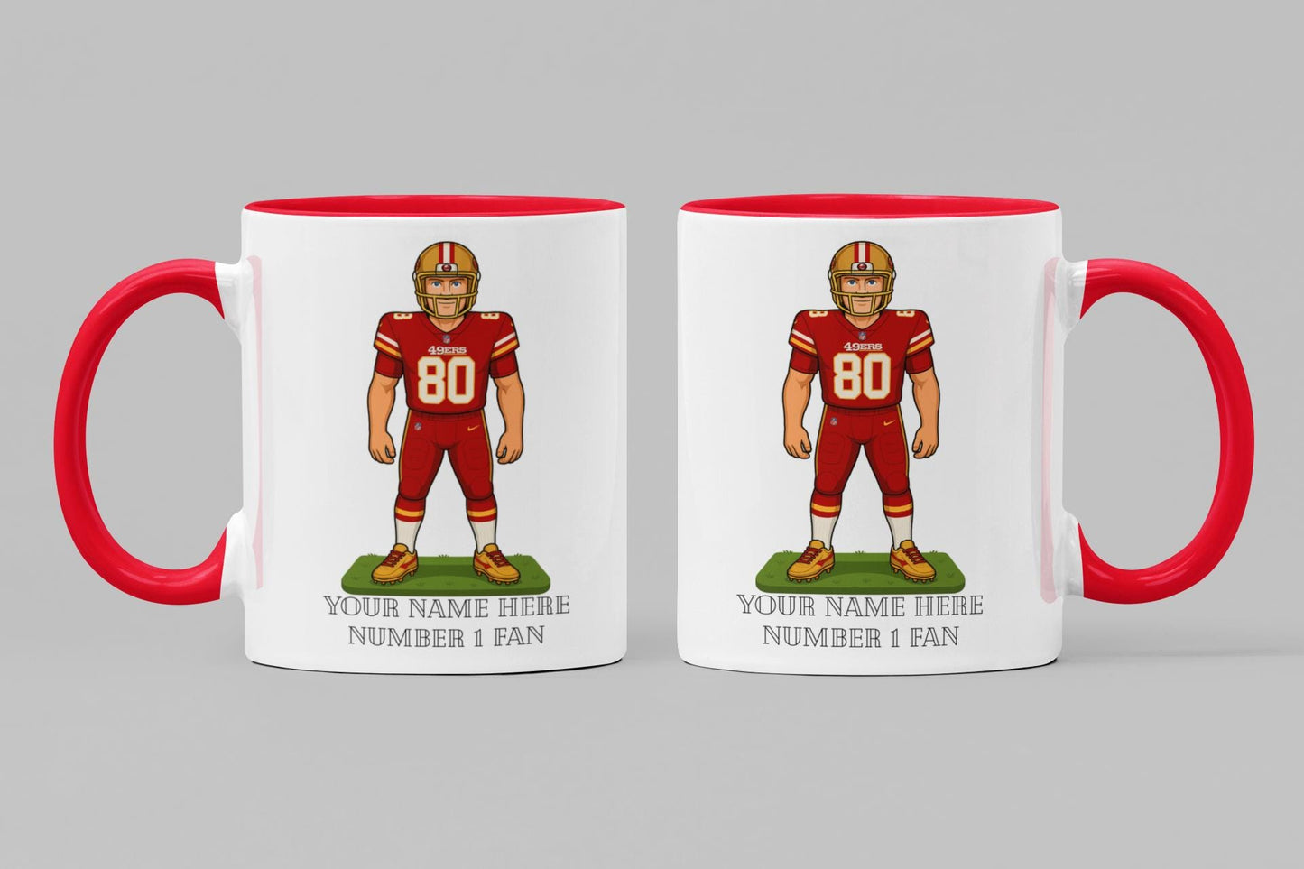 Personalized 49ers Inspired Mug: Custom Name Ceramic Cup - NFL Fan Gift
