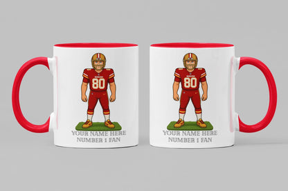 Personalized 49ers Inspired Mug: Custom Name Ceramic Cup - NFL Fan Gift
