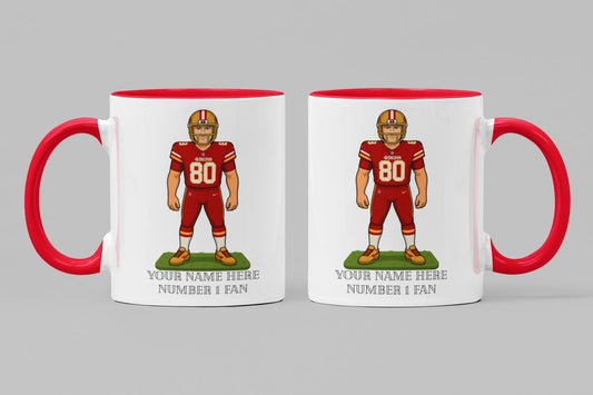 Personalized 49ers Inspired Mug: Custom Name Ceramic Cup - NFL Fan Gift