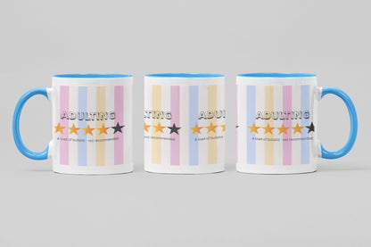 Funny Adulting Coffee Mug: Sarcastic Gift, 11oz Ceramic