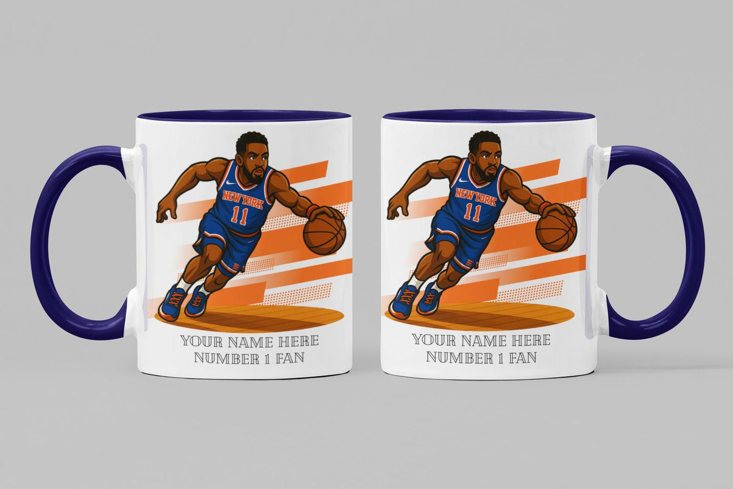 Personalised New York Knicks inspired Mug: Custom Name NBA Gift