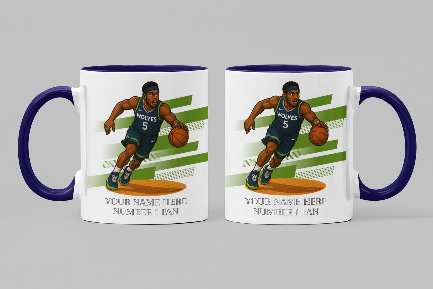Personalised Minnesota Timberwolves inspired Mug: Custom Name NBA Gift