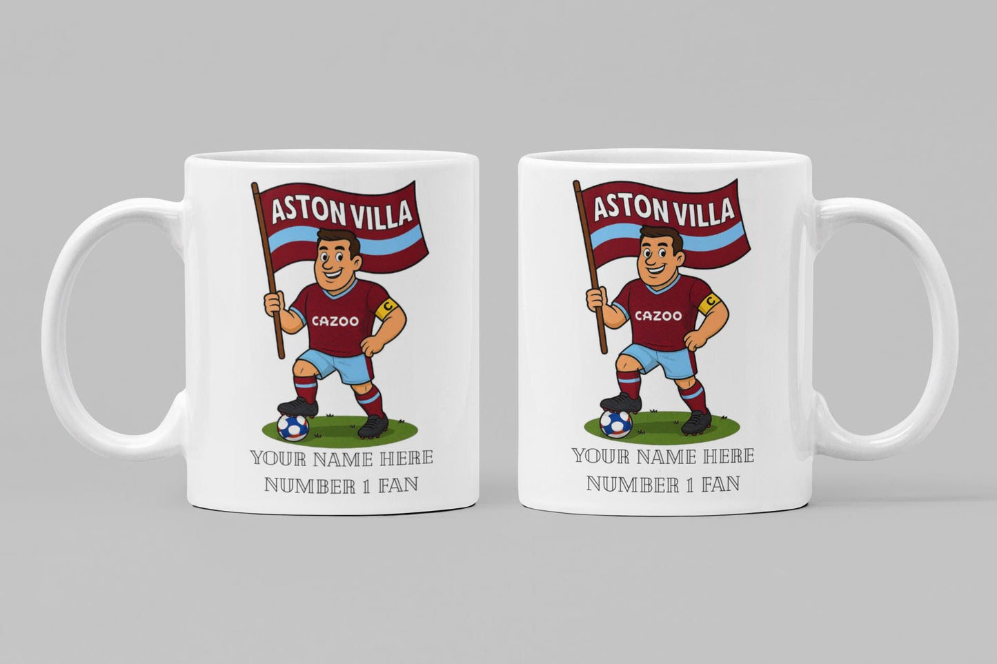 Personalised Aston Villa Ceramic Mug - Football Fan Gift