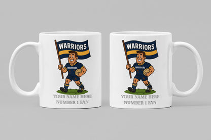 Worcester Warriors Inspired 11oz Mug – Custom Name Rugby Cup – Dishwasher & Microwave Safe – Arrives Boxed