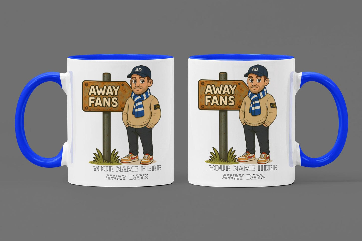 Personalized Football Fan Mug: Away Days Ceramic Gift Cup