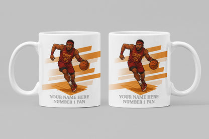 Personalised Cleveland Cavaliers inspired Mug: Custom Name NBA Gift