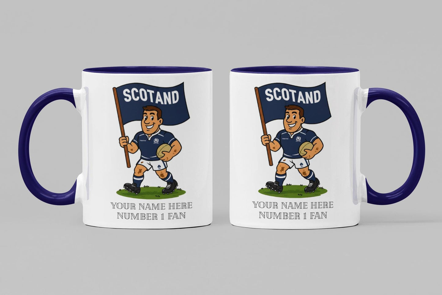Scotland Inspired 11oz Mug – Custom Name Rugby Cup – Dishwasher & Microwave Safe – Arrives Boxed