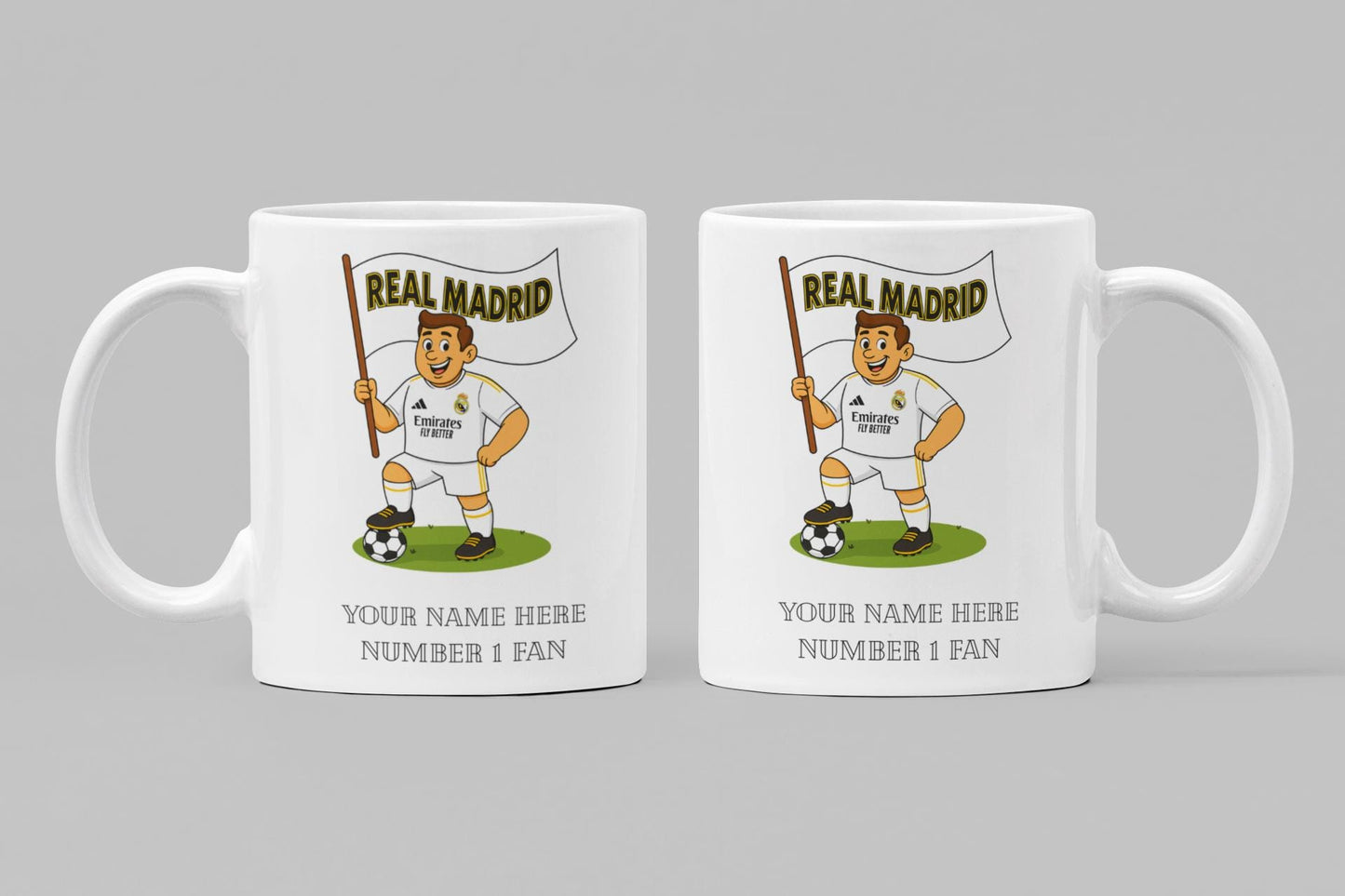 Personalised Madrid FC Football Mug: Custom Ceramic Gift