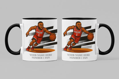Personalised Portland Trail Blazers inspired Mug: Custom Name NBA Gift
