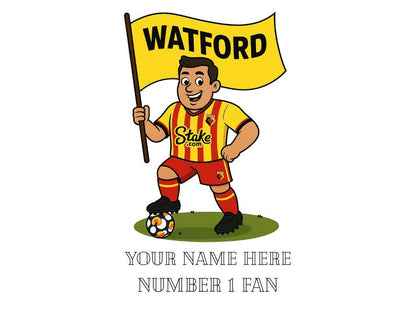 Personalised Watford Inspired Mug: Custom Football Gift, 4 Colours