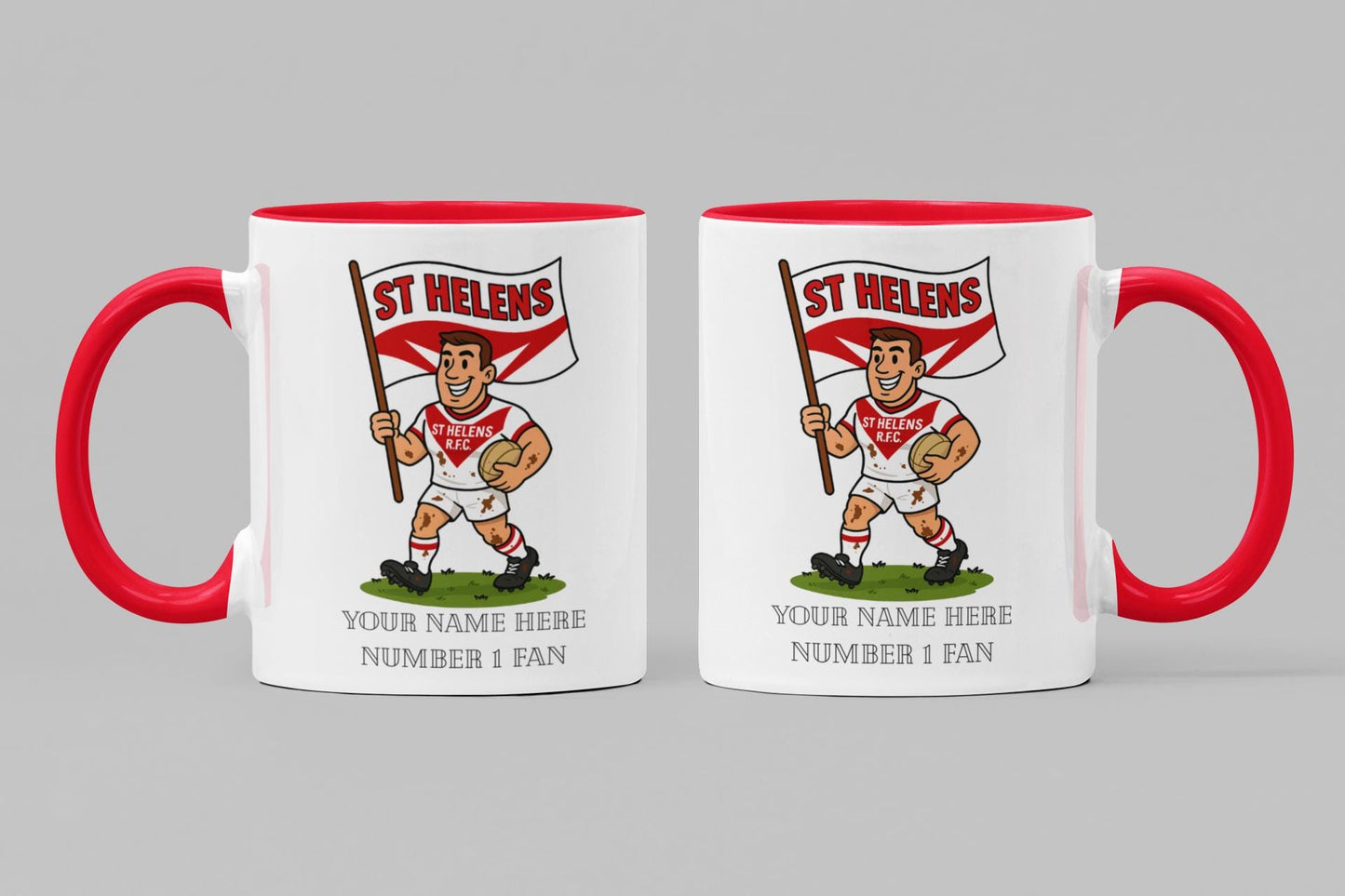 St Helens Rugby Mug – Personalized Name, Iconic Colors