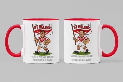 St Helens Rugby Mug – Personalized Name, Iconic Colors