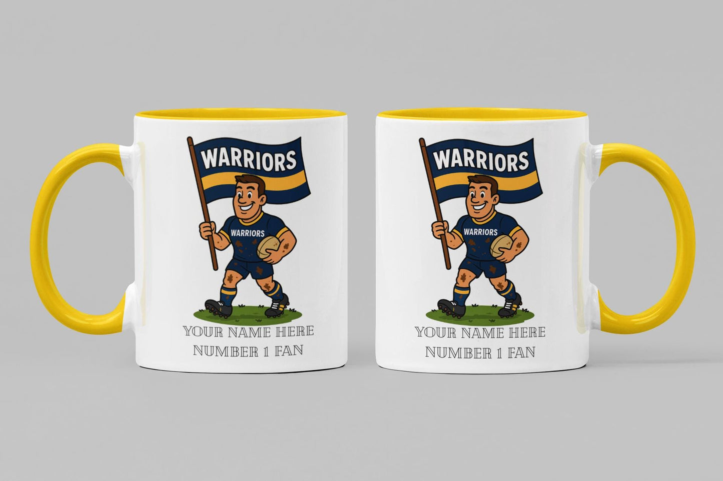 Worcester Warriors Inspired 11oz Mug – Custom Name Rugby Cup – Dishwasher & Microwave Safe – Arrives Boxed