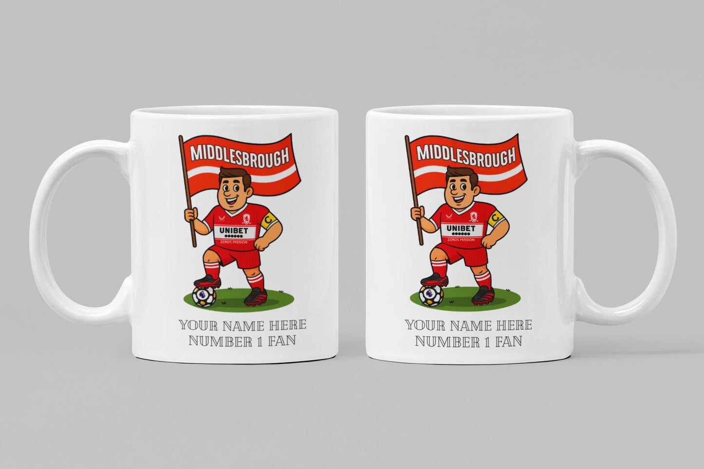 Personalised Middlesbrough Ceramic Mug - Football Fan Gift