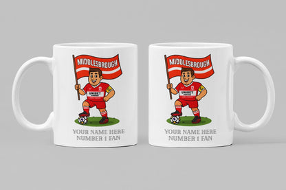Personalised Middlesbrough Ceramic Mug - Football Fan Gift