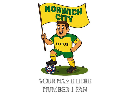 Personalised Norwich City Inspired Mug: Custom Football Gift, 3 Colours