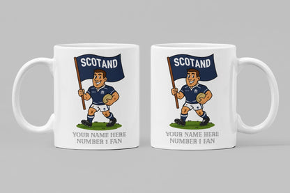 Scotland Inspired 11oz Mug – Custom Name Rugby Cup – Dishwasher & Microwave Safe – Arrives Boxed